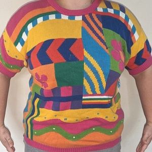 Vintage Multicolour Emilia Saachi Sweater Shirt 1X